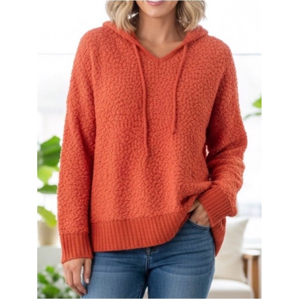 NEW WITH TAGS! Miracle Coral Textured Knit Hoodie
